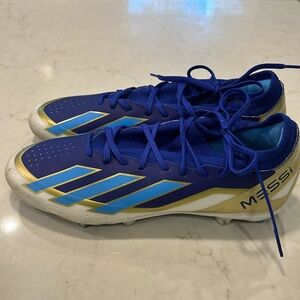 Adidas Messi Blue and Gold Soccer Cleats
